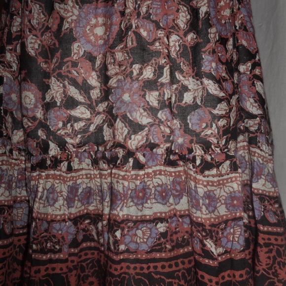 Ecote Flutter Sleeve Floral Cotton Peasant Dress S - Picture 5 of 7